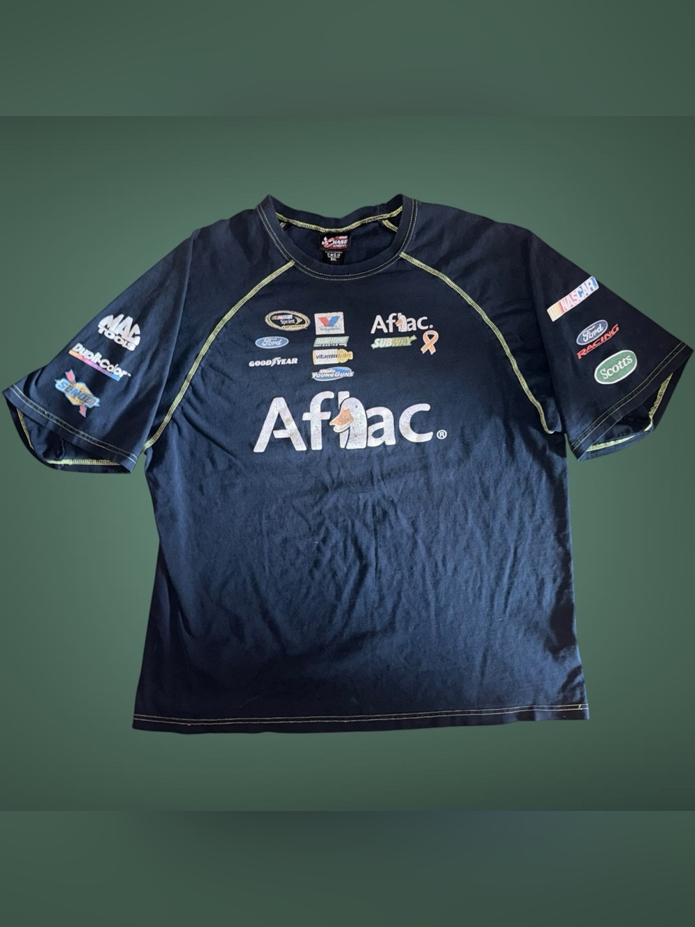 Vintage Chase Authentics Carl Edwards #99 Aflac NASCAR Racing T-Shirt 2XL